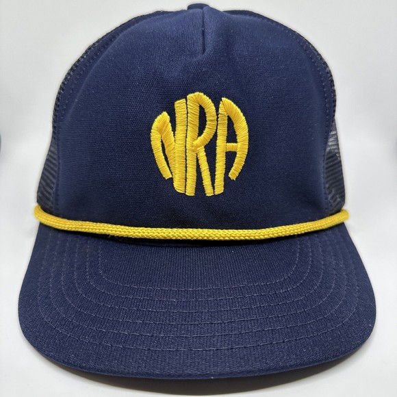Vtg National Rifle Association Embroidered Mesh Trucker Hat Cap - Picture 1 of 6